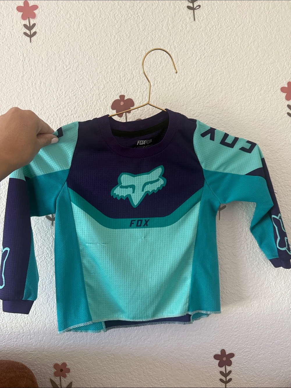 Fox Teal & Navy Youth Motocross Jersey